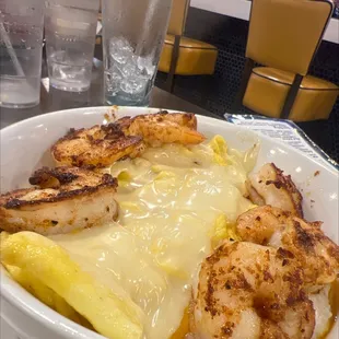 Grits Shrimp and Eggs Bowl