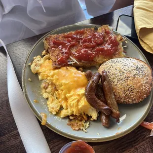 Boring breakfast with a gluten free bun