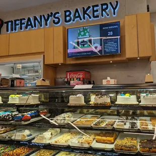a display of pastries and desserts