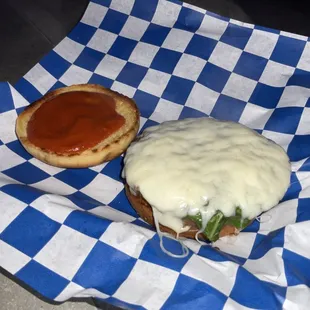 December Burger of the Month!
Fresh Basil, mozzarella cheese, and marinara on a certified angus beef burger!