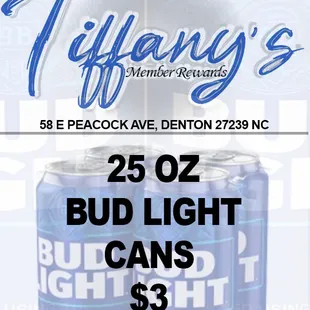 $3 Bud light cans!