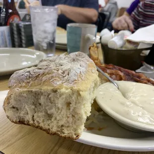 Side view of biscuits