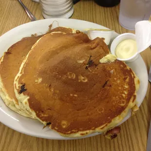 The &quot;short stack&quot; of pancakes. You really don&apos;t even need syrup, they&apos;re like cake batter.
