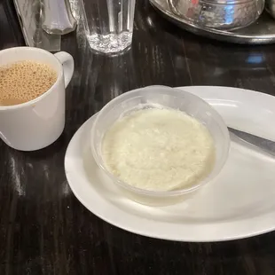 Kheer (rice pudding) with chai for dessert