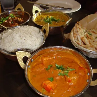 a variety of indian food