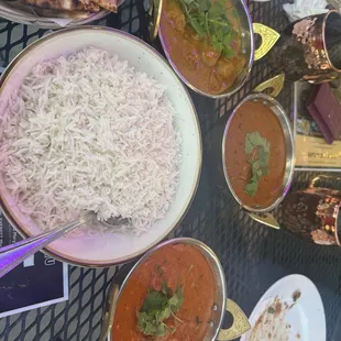 butter Chicken Korma Curry, butter chicken, and Dal Makhani