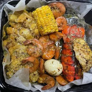 a tray of food