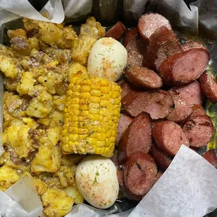 a tray of food