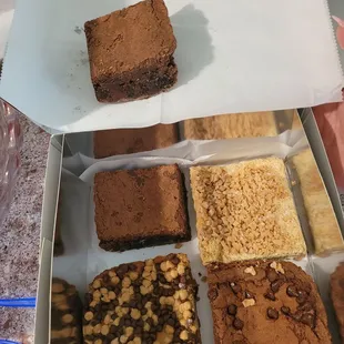 4 different flavors of brownies