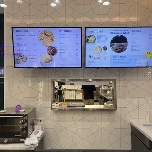 the menus on the wall