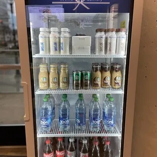 a display of soft drinks