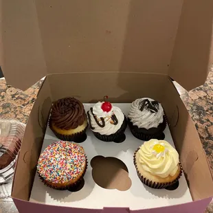 a box of cupcakes