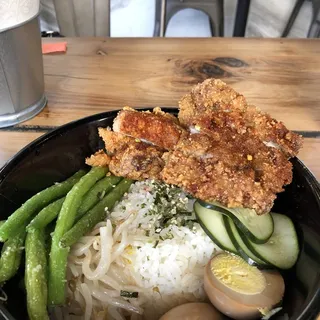 Crispy Chicken Steak Rice Bowl