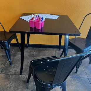 The sitting area is friendly