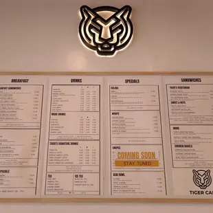 Menu board