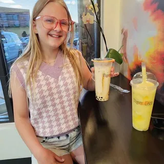 Tiger-Brown Sugar Milk Tea w/ Brown Sugar Boba
