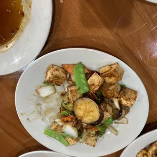 Crispy Tofu and Vegetables Plate