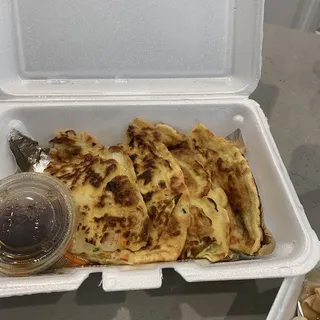 Vegetarian Korean Pancake Plate