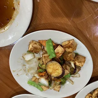 Crispy Tofu and Vegetables Plate