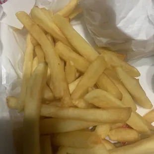 a hot dog and french fries