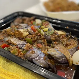 Eggplant and Minced Pork with Pepper