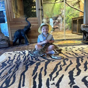 Holding the friendly snake