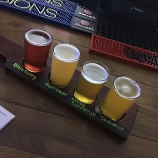 Blueberry Gose, Hurricane Saison, Strawberry Canebreak, and Cocodrie DDH