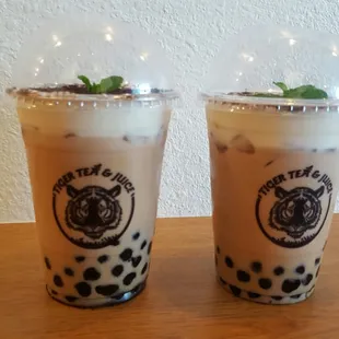 Flower Pot Milk Tea with boba