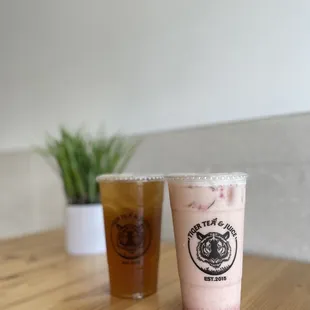 Roasted Oolong Tea, Strawberry Jasmine Milk Tea