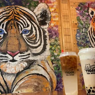 Tiger artwork , cloudy mojito , sea salt crema