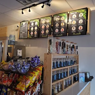 the menus on the wall