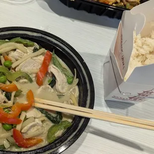 Green curry with chicken. Delicious!