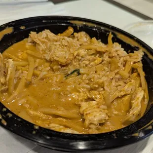 Half eaten red curry