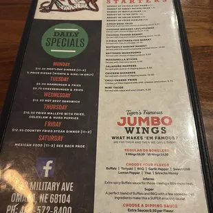 menu