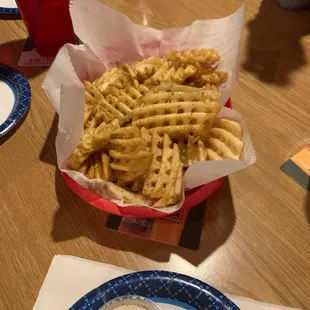 Garlic waffle fries
