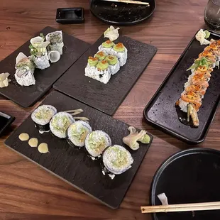 Delicious sushi rolls. All of them. Unique flavors and fresh.