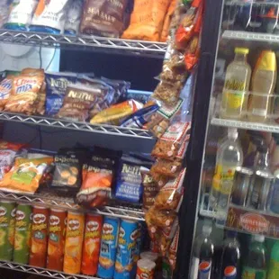 a refrigerator full of snacks