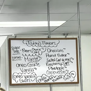 Todays flavors 1/20/25