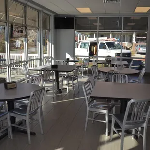 the inside of a restaurant