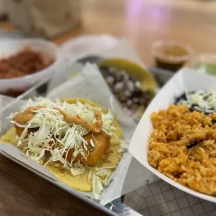 2 Taco Plate Baja Fish Taco and Carne Asada Taco