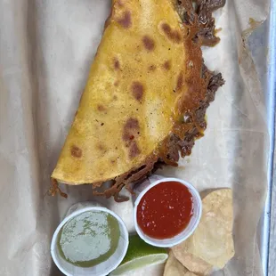Quesataco with braised beef
