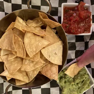 Chips with salsa and guac