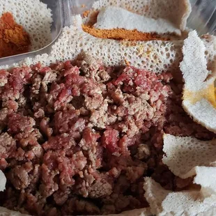 Special Kitfo (not on menu, but they'll make it if you ask since they now have a butcher)