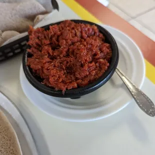 Kitfo Special, they ran out of the cheese