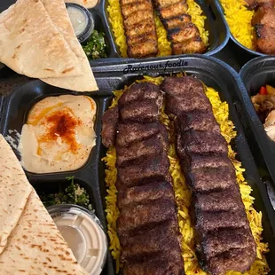 Ground Beef Kebab Plate &amp; Ground Chicken Kebab Plate