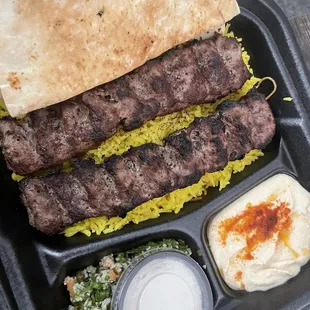 Ground Beef Kebab Plate