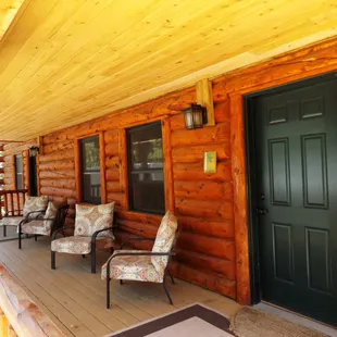 Front porch at The Cabin at TihsreeD