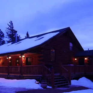 The Cabin at twilight.