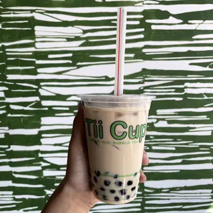 classic milk tea with tapioca pearls