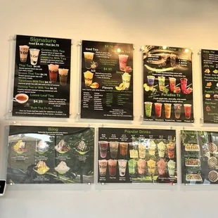 Tea menu